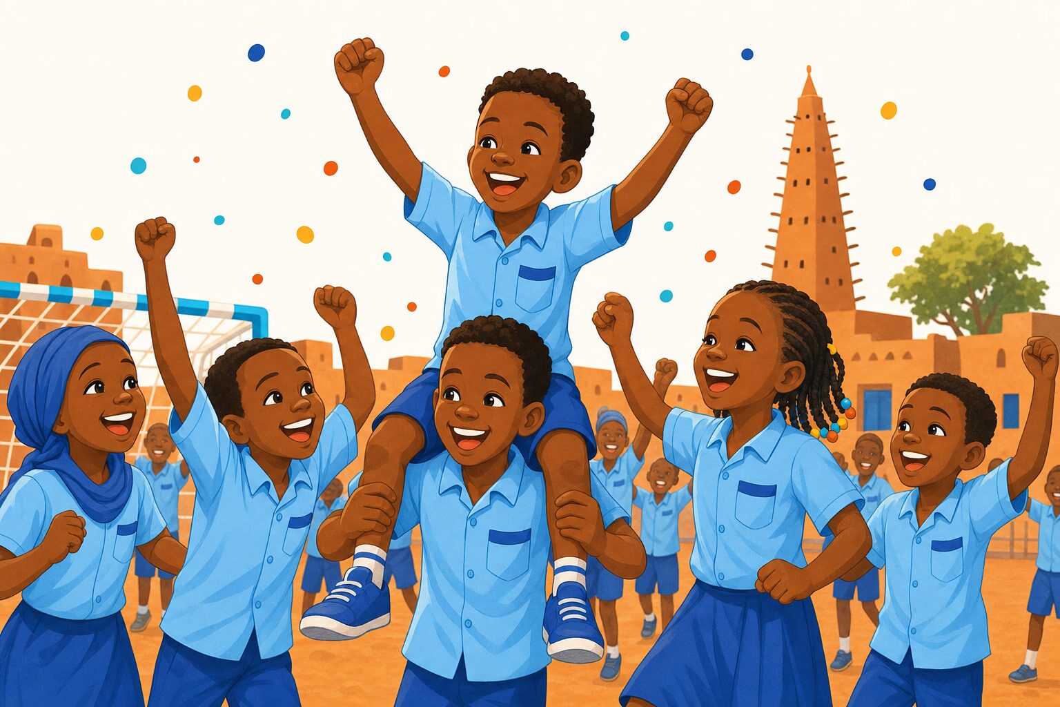 Célébration d'un but — illustration