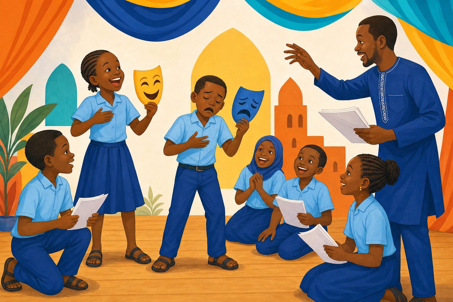 Répétition avec masques — illustration